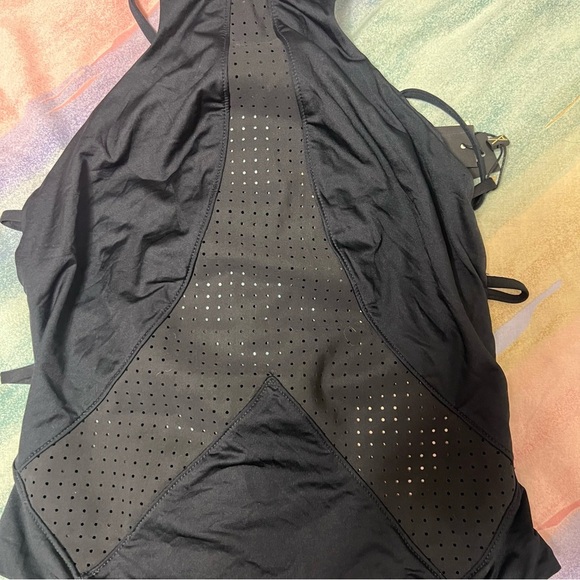 VITAMIN A Swimsuit High Neck Mesh Rayna Solid Black size L no ordinary bikini - Picture 4 of 8